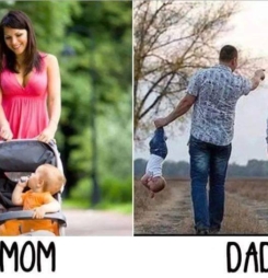 15 ảnh hài hước về sự khác biệt giữa bố và mẹ khi chăm con