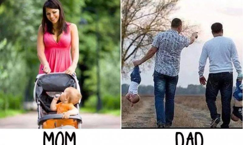 15 ảnh hài hước về sự khác biệt giữa bố và mẹ khi chăm con