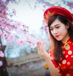10 hình girl xinh chụp ảnh tết nhìn đã mê