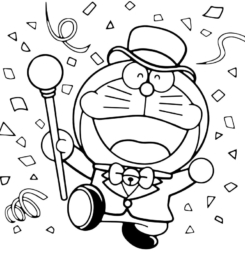 Tranh tô màu Doremon cho bé