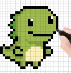 Hình Pixel art  đẹp cute đơn giản, tranh tô màu theo số Pixel art