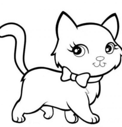 Tranh tô màu con mèo đẹp cực kỳ dễ thương cho bé